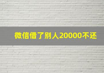 微信借了别人20000不还