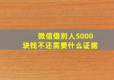 微信借别人5000块钱不还需要什么证据