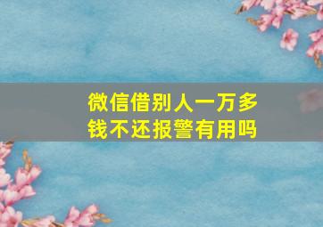 微信借别人一万多钱不还报警有用吗