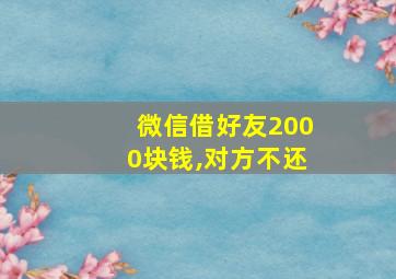 微信借好友2000块钱,对方不还