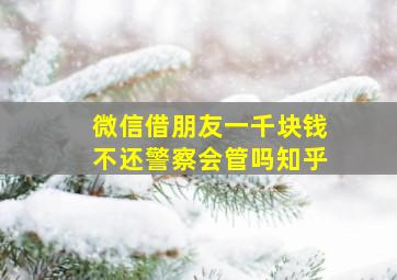 微信借朋友一千块钱不还警察会管吗知乎