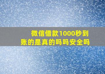 微信借款1000秒到账的是真的吗吗安全吗