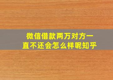 微信借款两万对方一直不还会怎么样呢知乎