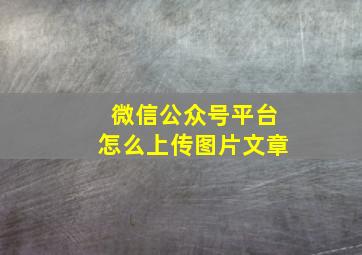 微信公众号平台怎么上传图片文章