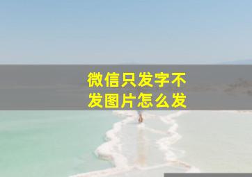 微信只发字不发图片怎么发