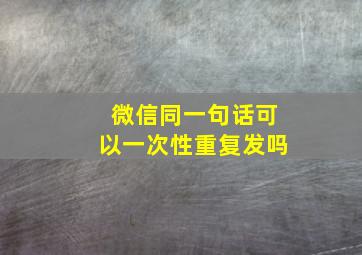 微信同一句话可以一次性重复发吗