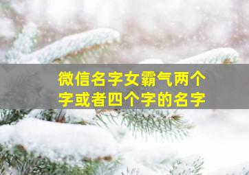 微信名字女霸气两个字或者四个字的名字