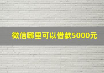 微信哪里可以借款5000元