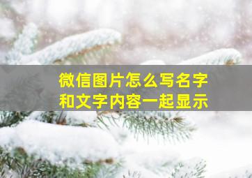 微信图片怎么写名字和文字内容一起显示