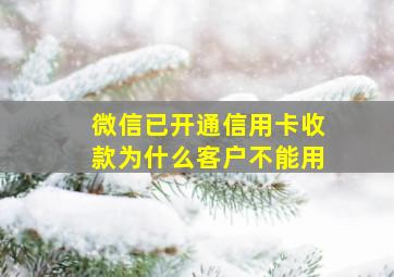 微信已开通信用卡收款为什么客户不能用