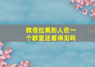 微信拉黑别人在一个群里还看得见吗