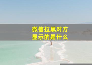 微信拉黑对方显示的是什么