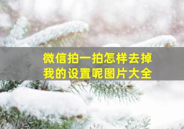 微信拍一拍怎样去掉我的设置呢图片大全