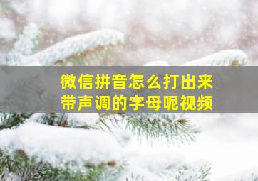 微信拼音怎么打出来带声调的字母呢视频