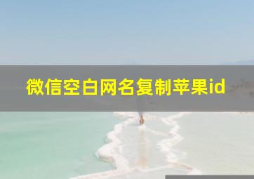 微信空白网名复制苹果id