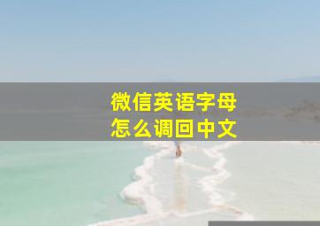 微信英语字母怎么调回中文