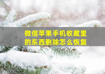 微信苹果手机收藏里的东西删除怎么恢复