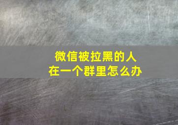 微信被拉黑的人在一个群里怎么办