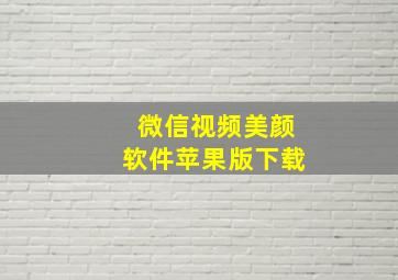 微信视频美颜软件苹果版下载