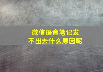 微信语音笔记发不出去什么原因呢