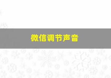 微信调节声音