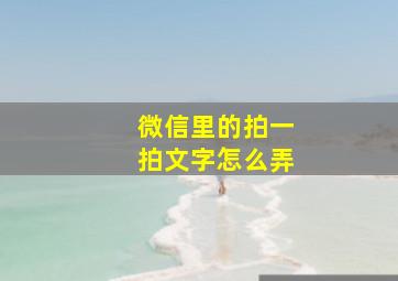 微信里的拍一拍文字怎么弄