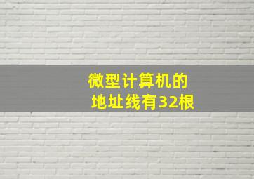 微型计算机的地址线有32根