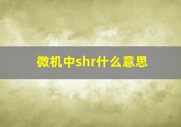 微机中shr什么意思