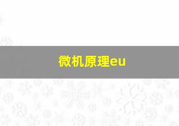 微机原理eu