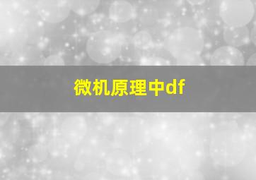 微机原理中df