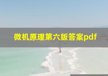 微机原理第六版答案pdf