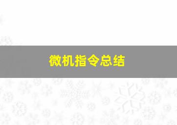 微机指令总结