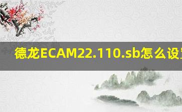 德龙ECAM22.110.sb怎么设置ECO