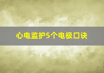 心电监护5个电极口诀