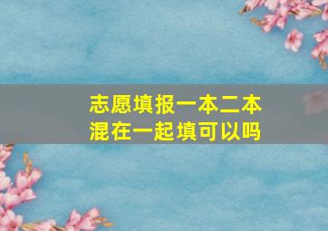 志愿填报一本二本混在一起填可以吗