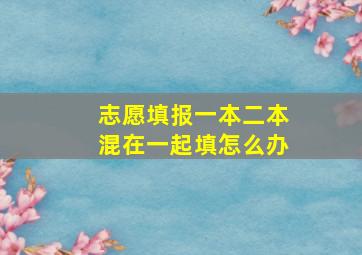 志愿填报一本二本混在一起填怎么办