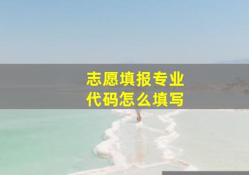 志愿填报专业代码怎么填写