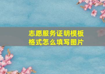 志愿服务证明模板格式怎么填写图片