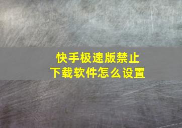 快手极速版禁止下载软件怎么设置