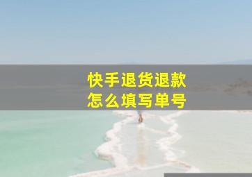 快手退货退款怎么填写单号