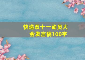 快递双十一动员大会发言稿100字