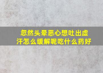 忽然头晕恶心想吐出虚汗怎么缓解呢吃什么药好