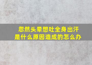 忽然头晕想吐全身出汗是什么原因造成的怎么办