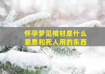 怀孕梦见棺材是什么意思和死人用的东西