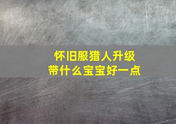 怀旧服猎人升级带什么宝宝好一点