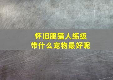 怀旧服猎人练级带什么宠物最好呢