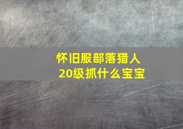 怀旧服部落猎人20级抓什么宝宝