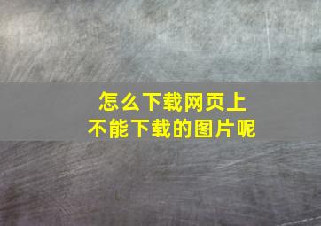 怎么下载网页上不能下载的图片呢