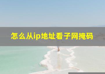 怎么从ip地址看子网掩码