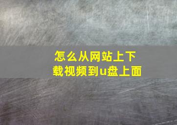 怎么从网站上下载视频到u盘上面